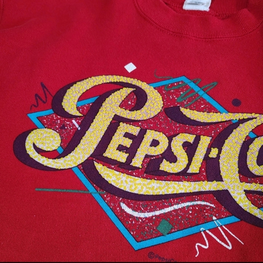 Vintage Pepsi Cola Sweatshirt Red 90s Graphic Crewneck Retro Logo Pullover SMALL - Picture 5 of 7